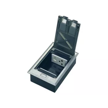 ALANTEC PP008 Bodensteckdose 2 x 1,5 m (45x45) Metall, für Betoneinbau