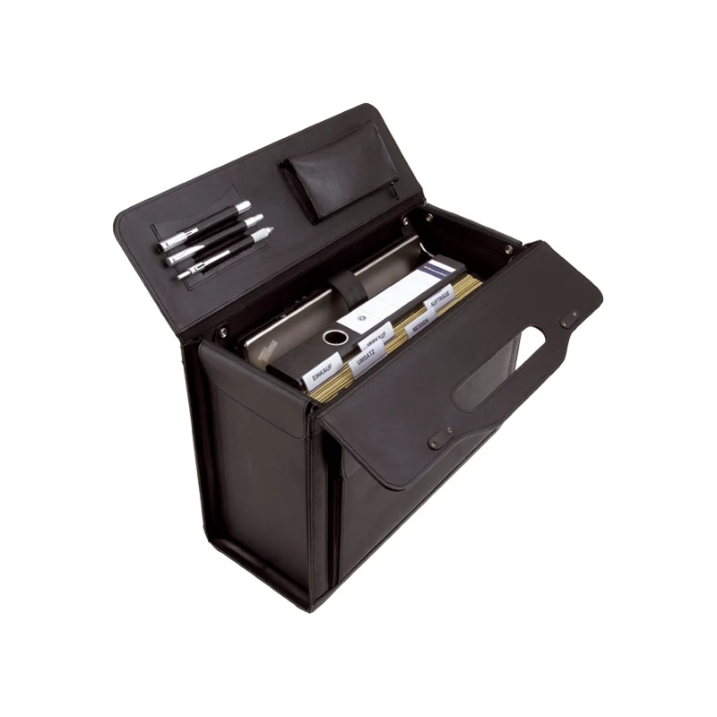 Jüscha Ancona Kuriertasche 45042, schwarzes Leder