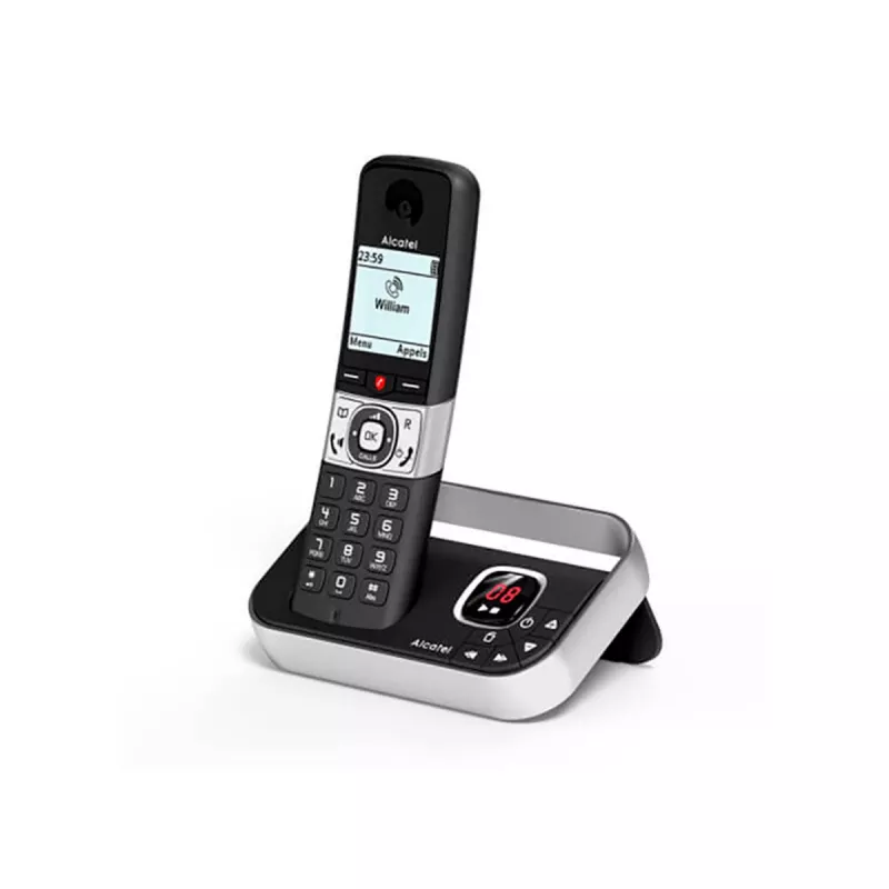 ALCATEL 8517110010 Schnurloses DECT-Telefon mit 2 Mobilteilen, 1,5-Zoll-Amber-Display und Telefonbuch