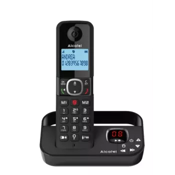 ALCATEL F860 Voice DECT Schnurlostelefon, Schwarz, Anrufbeantworter, Sperre für unerwünschte Anrufe, Eco-Modus ATL1423419