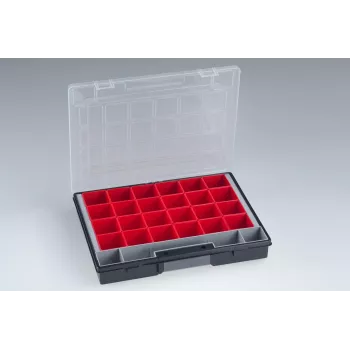 Allit EuroPlus Flex 37-25 Kleinteile-Organizer mit 18 herausnehmbaren Einsätzen, Schwarz 56652