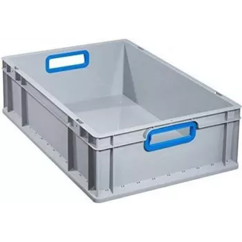 allit ProfiPlus EuroBox 632 Lagerbox, 77 L, Grau/Blau, stapelbar, offene Griffe 456775