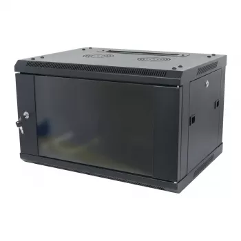 ALLNET 19 inch Wandgehäuse 12U 1-teilig Tiefe 450mm Schwarz zerlegt als Bausatz SMA Serie