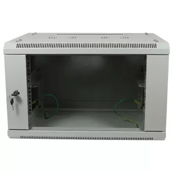 ALLNET 19 inch Wandgehäuse 9U 1-teilig Tiefe 450mm Lichtgrau Flat Pack SMA-Serie