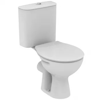 Alpha Tiefspül-WC mit Dual-Flush-Spülkasten, Weiß, 370x640x765 mm
