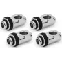 Alphacool Apex Grip 90° Schwenkadapter G1/4 Außengewinde auf Innengewinde, Chrom, 4er-Pack (14933)