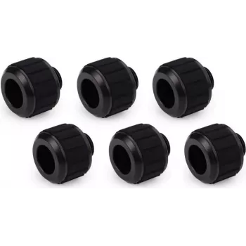 Alphacool Apex Grip HardTube Compression Fitting 13mm G1/4 - Tiefschwarz, 6er-Pack 14926