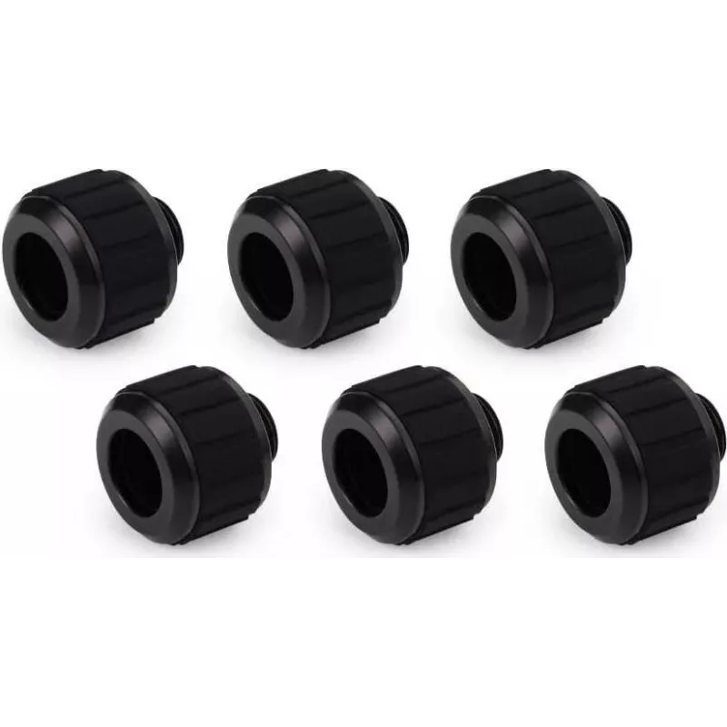 Alphacool Apex Grip HardTube Compression Fitting 13mm G1/4 - Tiefschwarz, 6er-Pack 14926