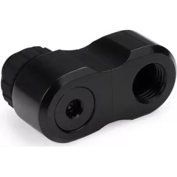 Alphacool Apex Grip Offset Adapter 27mm Dual 90° G1/4 Außengewinde auf Innengewinde drehbar Schwarz 14814
