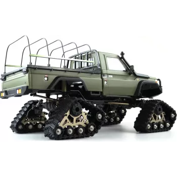 Amewi AMXRock RCX10PTS Scale Crawler Pick-Up Mattgrün 1:10 RTR Bürstenmotor RC Modellauto Elektro-Crawler 2,4 GHz (22463)