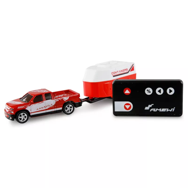 AMEWI RC Pickup Die Cast mit Pferdeanhänger 1:64 RTR Rot (22681)