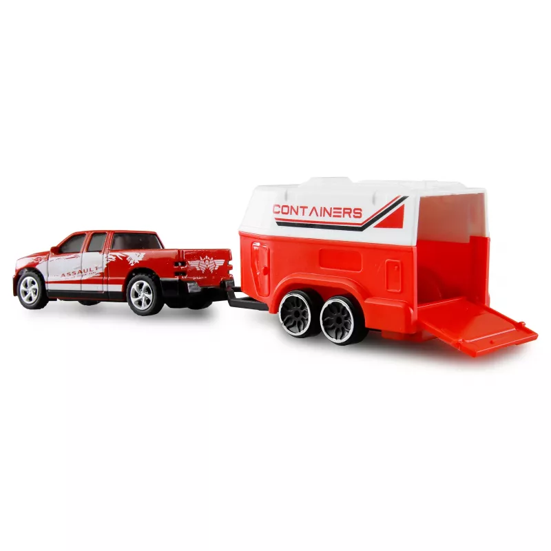 AMEWI RC Pickup Die Cast mit Pferdeanhänger 1:64 RTR Rot (22681)