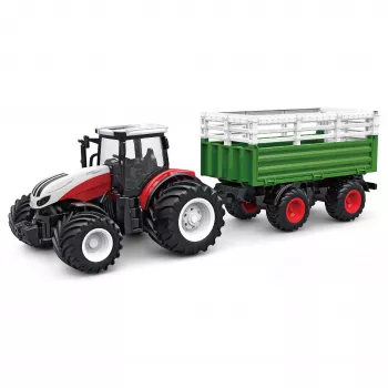 AMEWI RC Traktor mit Viehanhänger 1:24 Maßstab 4WD 2,4GHz Ferngesteuerter Truck (22601)