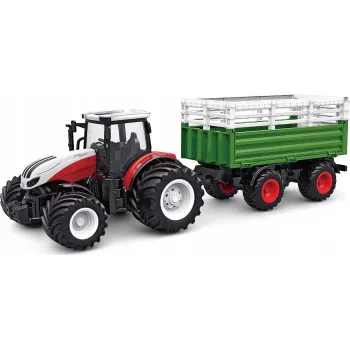 AMEWI RC Traktor mit Viehanhänger 1:24 Maßstab 4WD 2,4GHz Ferngesteuerter Truck (22601)