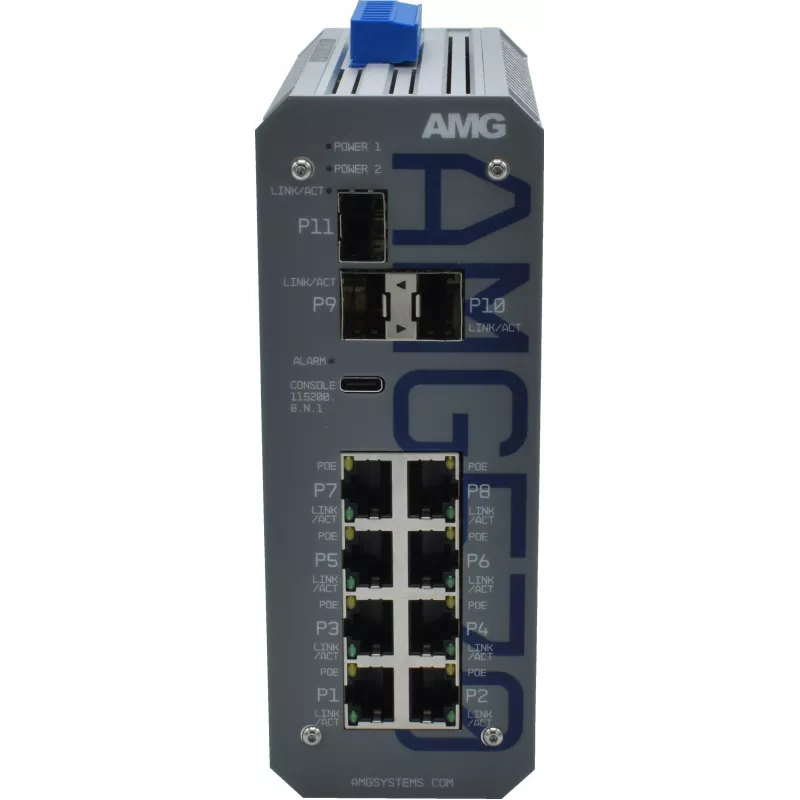 AMG Industrial Managed Switch, 8x 10/100 Mbps, DIN-Rail, Redundante Stromversorgung