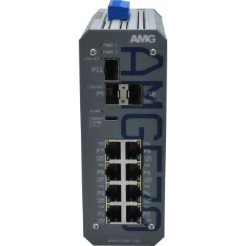 AMG Industrial Managed Switch, 8x 10/100 Mbps, DIN-Rail, Redundante Stromversorgung