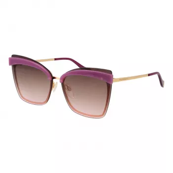 ANA HICKMANN Damen-Sonnenbrille AH3177-6404E Goldfarbener Rahmen Verlauf Braune Gläser 64mm