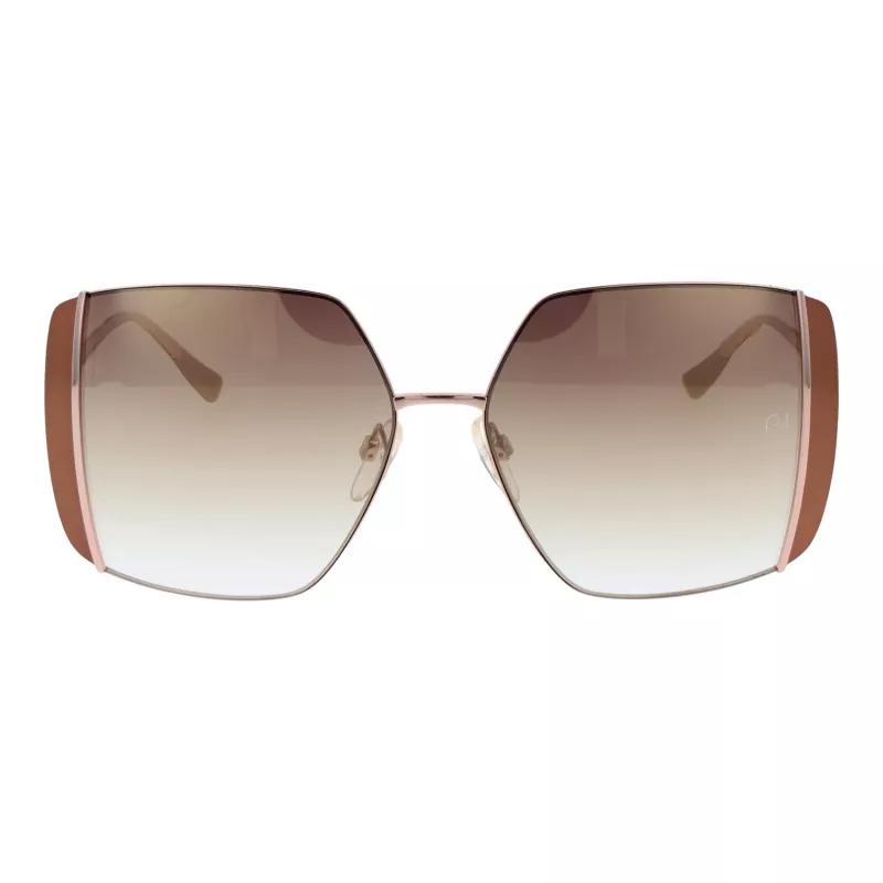 ANA HICKMANN Damen-Sonnenbrille AH3189-5605B - Brauner Acetat-Rahmen, braune Gradient-Polycarbonat-Gläser, 57 mm Glasbreite, UV400-Schutz