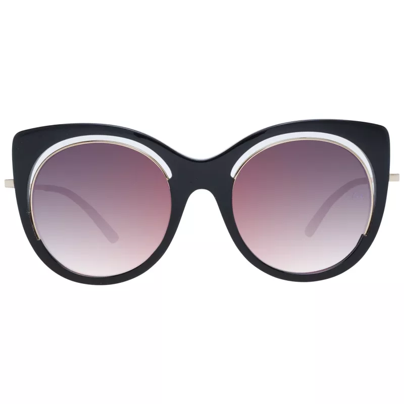 ANA HICKMANN Damen-Sonnenbrille AH9265-54A01 - Schwarzer Acetatrahmen, graue Polycarbonatgläser, UV400-Schutz, 54/22/145 mm