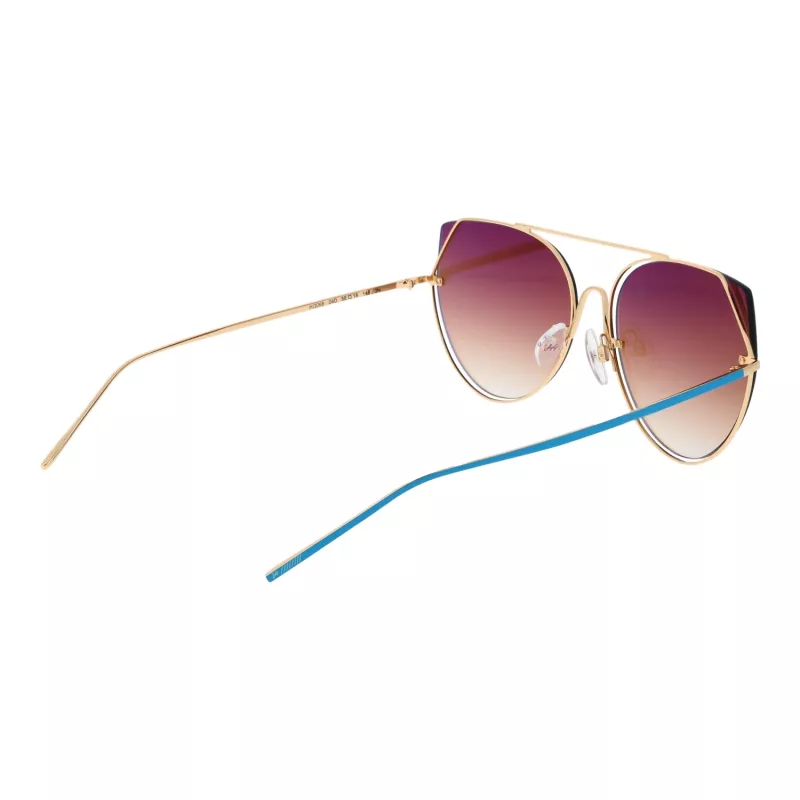 ANA HICKMANN Damen-Sonnenbrille HI3068-5804D Gold/Braun Butterfly Metallrahmen UV400