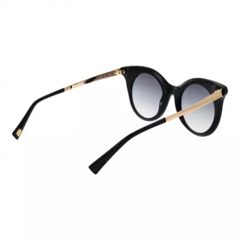 ANA HICKMANN Damen-Sonnenbrille HI9063-4901S Gold/Braun Geometrischer Metallrahmen mit Braunen Verlaufsgläsern 49/21/145 mm