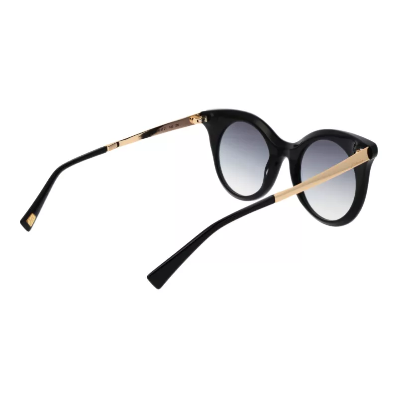 ANA HICKMANN Damen-Sonnenbrille HI9063-4901S Gold/Braun Geometrischer Metallrahmen mit Braunen Verlaufsgläsern 49/21/145 mm