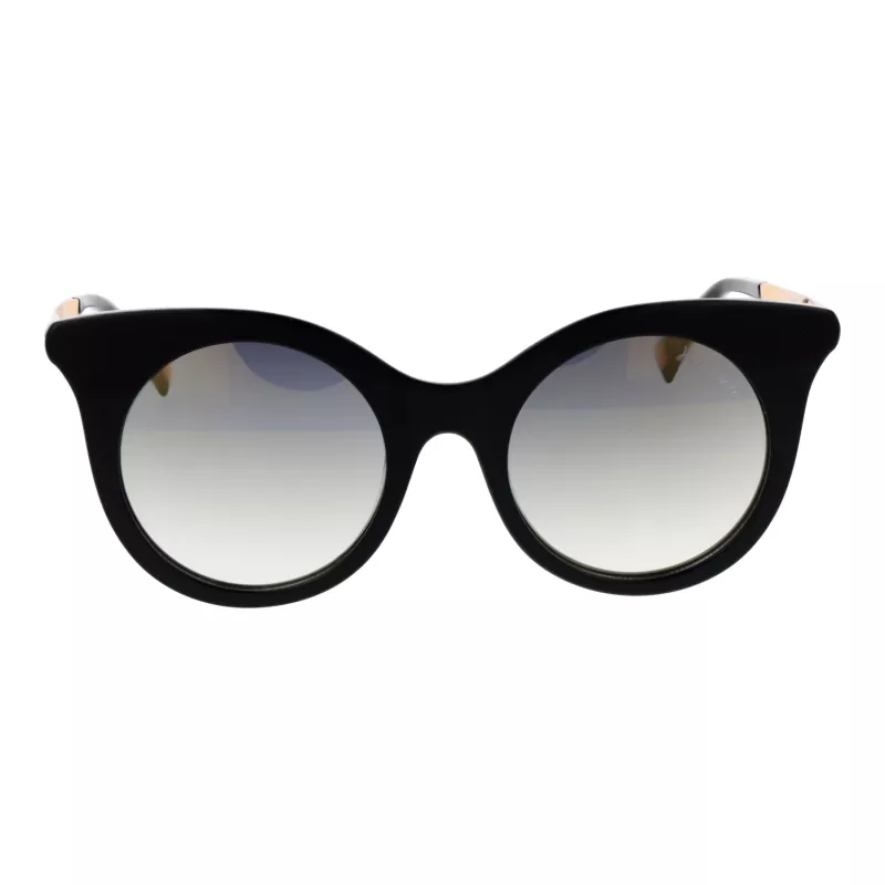 ANA HICKMANN Damen-Sonnenbrille HI9063-4901S Gold/Braun Geometrischer Metallrahmen mit Braunen Verlaufsgläsern 49/21/145 mm