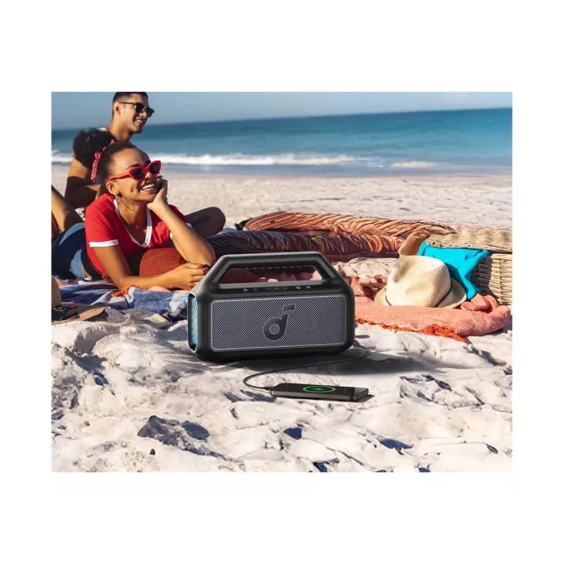 Anker Soundcore Boom 2 80W Tragbarer Bluetooth-Lautsprecher, IPX7 wasserdicht, Schwarz