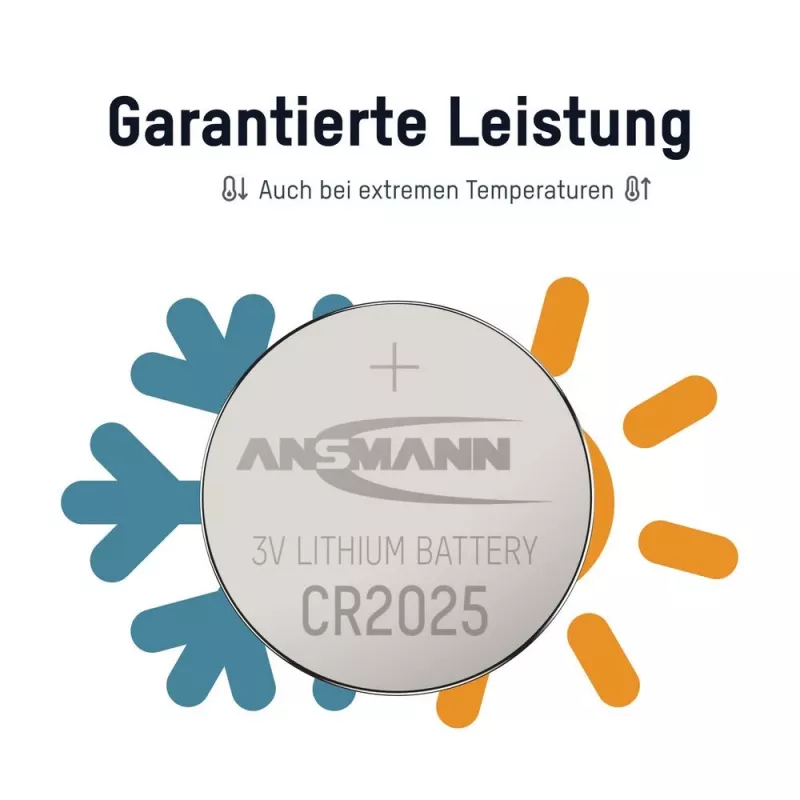 ANSMANN CR2025 Lithium-Knopfzelle, 3V, 160mAh, 1er-Blister