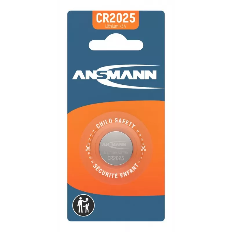 ANSMANN CR2025 Lithium-Knopfzelle, 3V, 160mAh, 1er-Blister