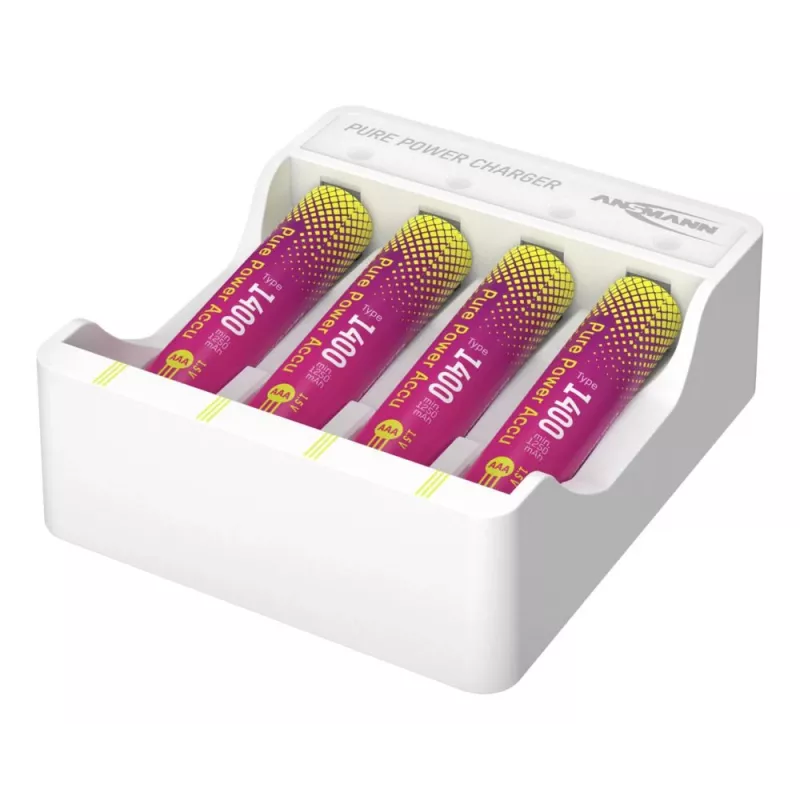 ANSMANN PurePower Set AAA Ladegerät mit 4x AAA 800 mAh NiMH-Akkus
