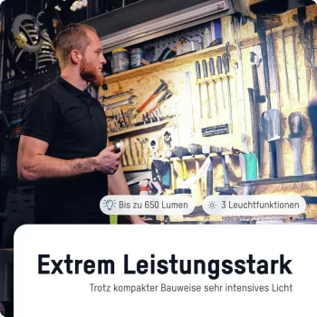 ANSMANN Smart Booster 650R wiederaufladbare COB LED Arbeitsleuchte 650 Lumen IP54