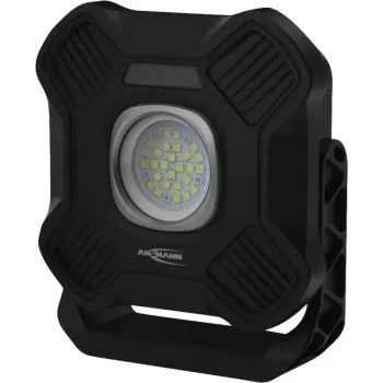 ANSMANN WL2000R Wiederaufladbare LED-Arbeitsleuchte, Schwarz, 20W, 2000lm, mit Magnet, Aufhängehaken, Stativ - 1 Stück (1600-0755)