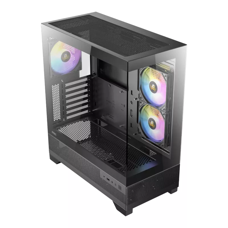 Antec CX700 ARGB B Mid-Tower Gaming-Gehäuse - Temperiertes Glas, 4x ARGB-Lüfter, E-ATX-Unterstützung, Schwarz