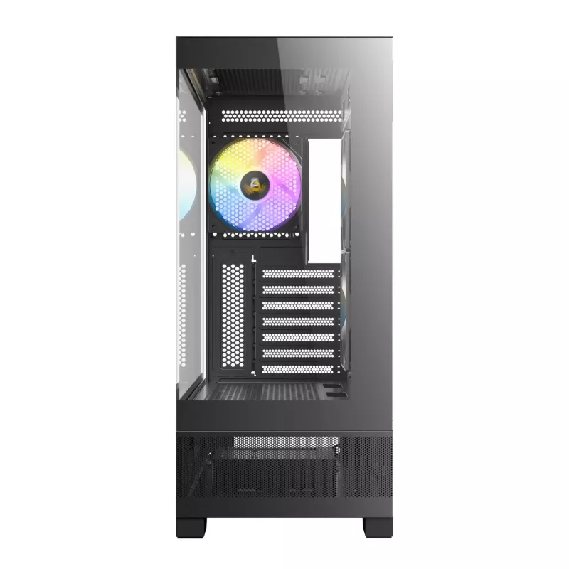 Antec CX700 ARGB B Mid-Tower Gaming-Gehäuse - Temperiertes Glas, 4x ARGB-Lüfter, E-ATX-Unterstützung, Schwarz