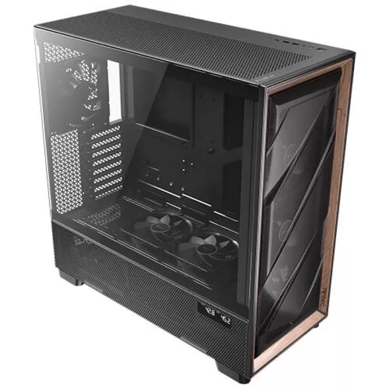 Antec Flux Pro Noctua Edition Full Tower Gehäuse, Schwarz/Holz, mit Noctua NA-FH1 Lüfter-Hub