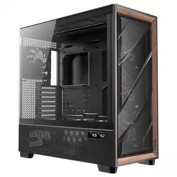 Antec Flux Pro Noctua Edition Full Tower Gehäuse, Schwarz/Holz, mit Noctua NA-FH1 Lüfter-Hub