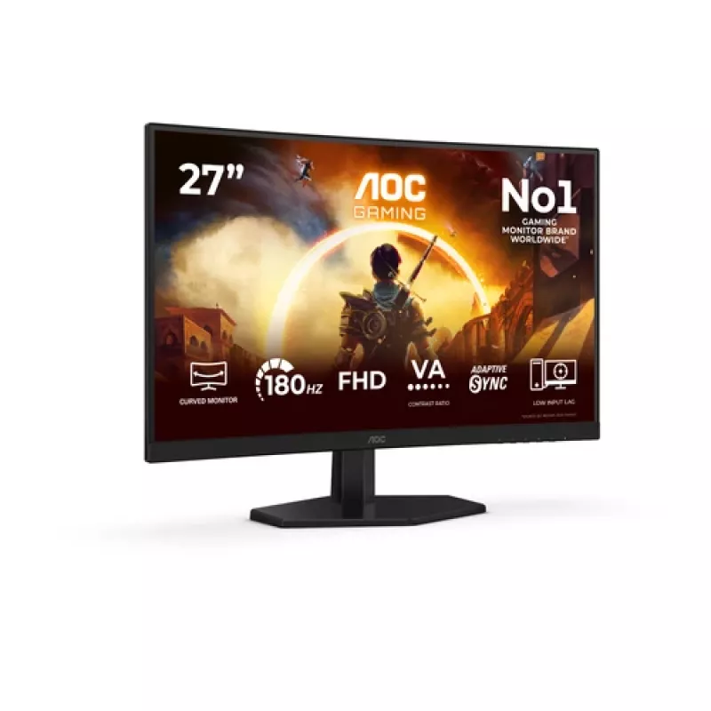 AOC C27G42FE - 68.6 cm (27 Zoll) Full HD Curved VA Monitor, 180Hz, 4ms, HDR10, HDMI/DisplayPort, VESA
