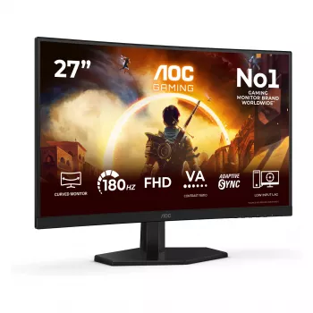 AOC C27G42FE - 68.6 cm (27 Zoll) Full HD Curved VA Monitor, 180Hz, 4ms, HDR10, HDMI/DisplayPort, VESA