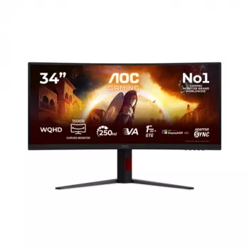 AOC Gaming CU34G4ZCA - 34 Zoll UWQHD 180Hz Curved VA Gaming Monitor mit FreeSync Premium