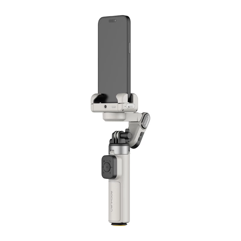 AOCHUAN M3 Pro Gimbal AI Stativ Selfie Stick 180 cm mit LED-Lampe und RGB-Beleuchtung Schwarz