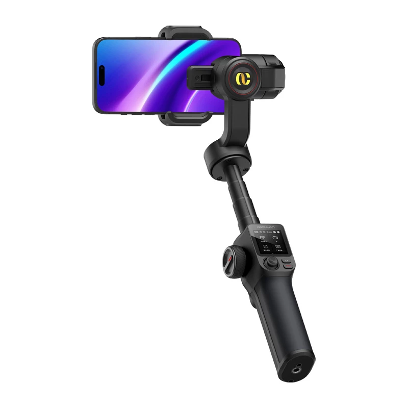 AOCHUAN S3 Smartphone Gimbal mit AI-Tracking, LED-Touchscreen, Licht und Powerbank