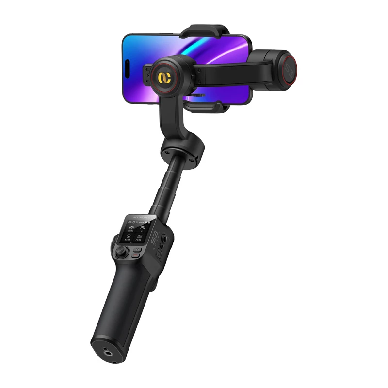 AOCHUAN S3 Smartphone Gimbal mit AI-Tracking, LED-Touchscreen, Licht und Powerbank