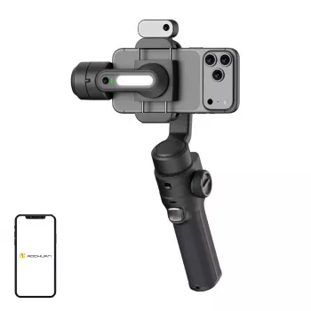 AOCHUAN S3 Smartphone Gimbal mit AI-Tracking, LED-Touchscreen, Licht und Powerbank
