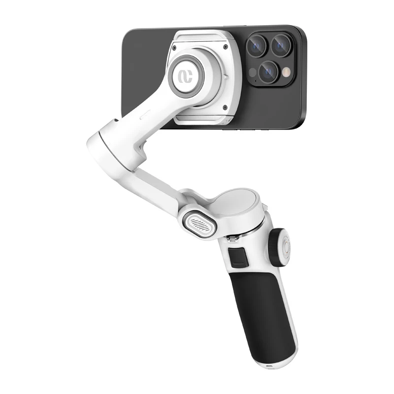 AOCHUAN Smart P2 3-Axis Gimbal Stabilizer mit AI-Sensor, Magsafe, LED, Weiß