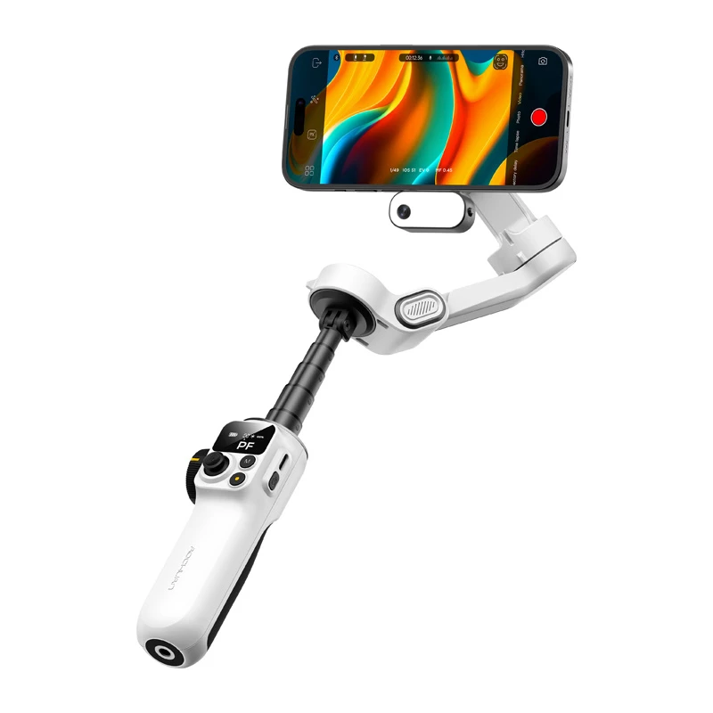 AOCHUAN Smart P2 3-Axis Gimbal Stabilizer mit AI-Sensor, Magsafe, LED, Weiß