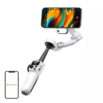 AOCHUAN Smart P2 3-Axis Gimbal Stabilizer mit AI-Sensor, Magsafe, LED, Weiß