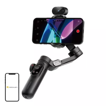 AOCHUAN Smart X Pro 3-Achsen Gimbal-Stabilisator mit KI-Tracking und Gestensteuerung für Smartphone, Schwarz
