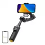 AOCHUAN Smart X3 AI Tracking Gimbal Stabilizer mit LED-Licht und Selfie-Stick für Smartphone, Schwarz