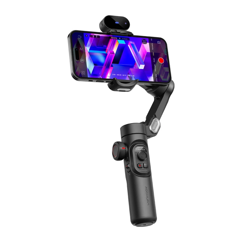 AOCHUAN Smart XE 3-Achsen Gimbal Stabilisator mit KI-Tracking und Gestensteuerung für Smartphone, Schwarz